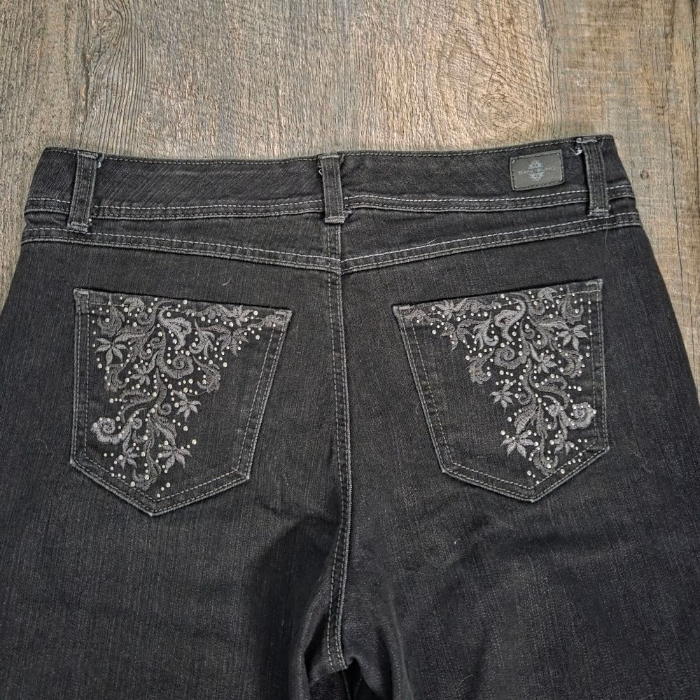 Bandolino Charcoal Black Stretch Bling Pocket Bootcut Jeans - Picture 10 of 12